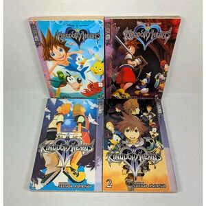 Kingdom Hearts I & II Manga Lot Vol 1 2 3 4 English Shiro Amano Tokyopop
